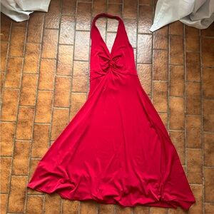 Y2K Maggy London Red Halter Dress